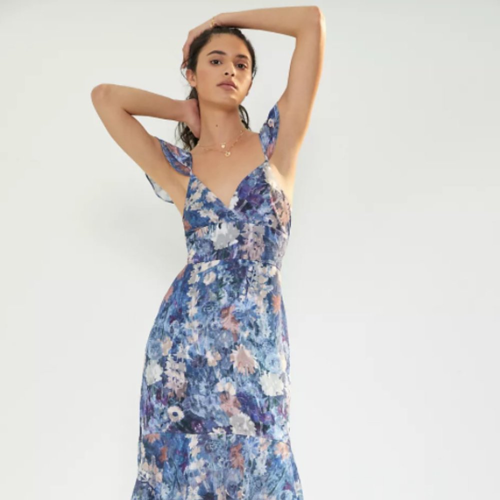 Anthropologie Ruffled Midi Dress
